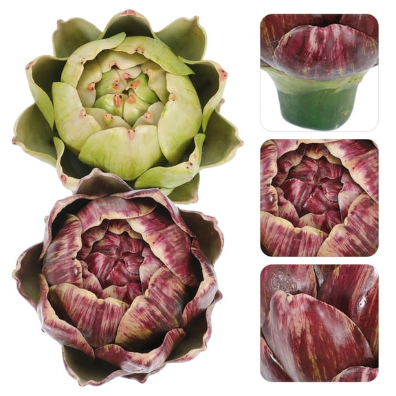 MLINS  2 Pcs Fake Vegetable Decoration Imitation Realistic Artichokes