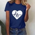 thumbnail image 5 of Goodeals Saving,Womens Valentine Shirts Love Heart Graphic Tee T Shirts Trendy Teen Girls Gift Shirt Cute Graphic T Shirts Tee Top(Blue,S), 5 of 6