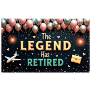 Balloon Design Retirement Banner Decorative Airplane Celebration for Office Party Indoor Decoration Retirement Celebration Event
