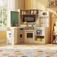 thumbnail image 3 of Redsmile Play Kitchen,Wooden Kids Corner Kitchen Playset with Realistic Lights and Sounds,Pretend Play Toy Kitchen Stove and Pull-out Trash Can,Gift for Girls Boys Ages 3-10,Beige, 3 of 11