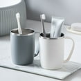 304 Stainless Steel Toothbrush Cup with Handle Stylish Couples Set for