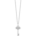 thumbnail image 2 of Sterling Silver Brilliant Embers Rhodium-Plated Cz Polished Key Necklace Made In India qmp286-18, 2 of 5