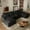 Black, variant on Wiilayok U Shaped Cloud Couch Modular Sectional Sofa 132" Extra Deep Comfy Corduroy Double Chaise Lounge, Central Console w/ Dual USB-C & A Ports, Cup Holders, Beige