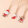thumbnail image 3 of Collares de Navidad esmaltados para hombres y mujeres, juego de joyas de moda, árbol de Navidad, campana, Papá Noel, copo de nieve, colgantes, regalos, 3 piezas, 4 piezas, 3 of 4