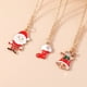 thumbnail image 3 of Collares de Navidad esmaltados para hombres y mujeres, juego de joyas de moda, árbol de Navidad, campana, Papá Noel, copo de nieve, colgantes, regalos, 3 piezas, 4 piezas, 3 of 4