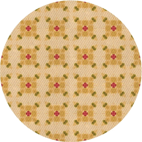 Ahgly Company Indoor Round Patterned Carrot Orange Area Rugs, 8' Round