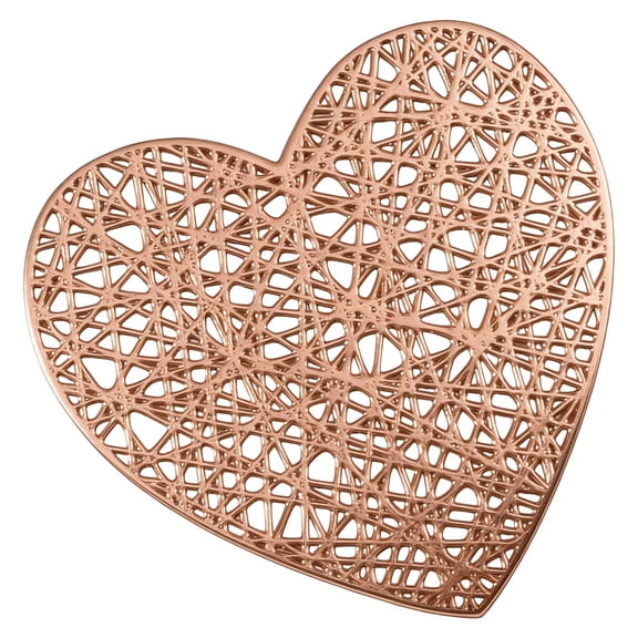 Valentine's Day Placemats and Coaster Red Heart Place Mats Love Coaster 4 inch Metallic PVC Washable Valentines Day Table Decoration