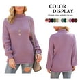 thumbnail image 4 of Asklazy Women's Turtleneck Oversized Sweaters Batwing Long Sleeve Pullover Loose Chunky Knit Jumper,Purple, 4 of 11
