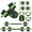 Black and green--88LBS, variant on TEQIN Adjustable Dumbbells Set,Exercise & Fitness Dumbbells,4 In 1 Free Weight Dumbbells Set With Barbell,Kettlebell Options,Weight Training Equipment For Home Gym Workout
