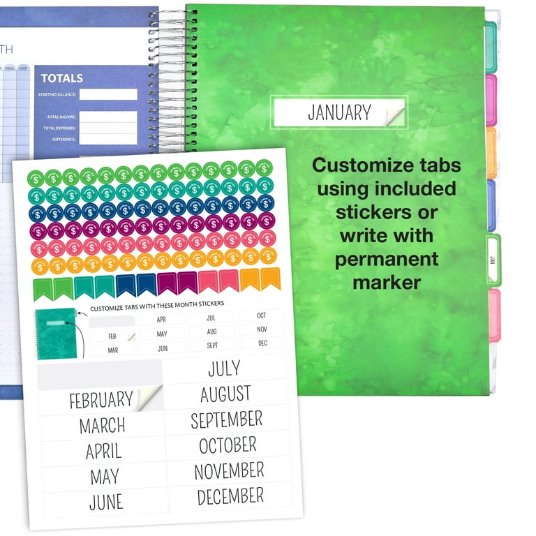 Large Personal Budget Planner & Monthly Bill Organizer, 12