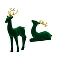 thumbnail image 5 of 2 Pieces Reindeer Figurines Deer Statues Tabletop Ornaments Soft Flocked Resin for Living Room Bedroom Home Decor, 5 of 9