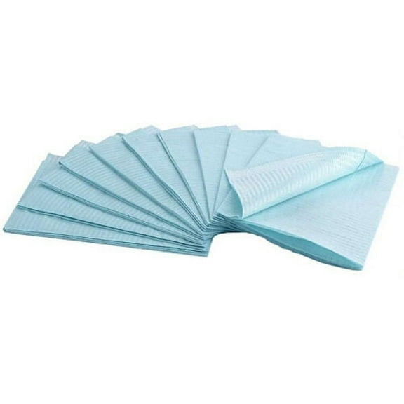 Disposable Patient Bibs Blue For Dental Medical Ortho Tattoo Waterproof 500/Box