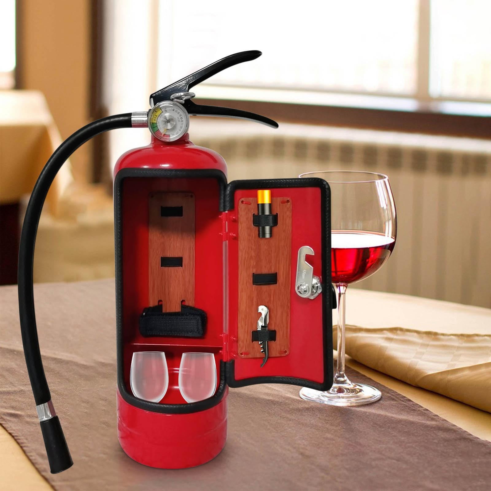 Darzheoy Fire Extinguisher Mini Bar, Novelty Bar Cabinet Fire Extinguisher Shape Liquor Wine Storage Boxes, Quirky Gift for Whisky Lovers Christmas Gifts for Men