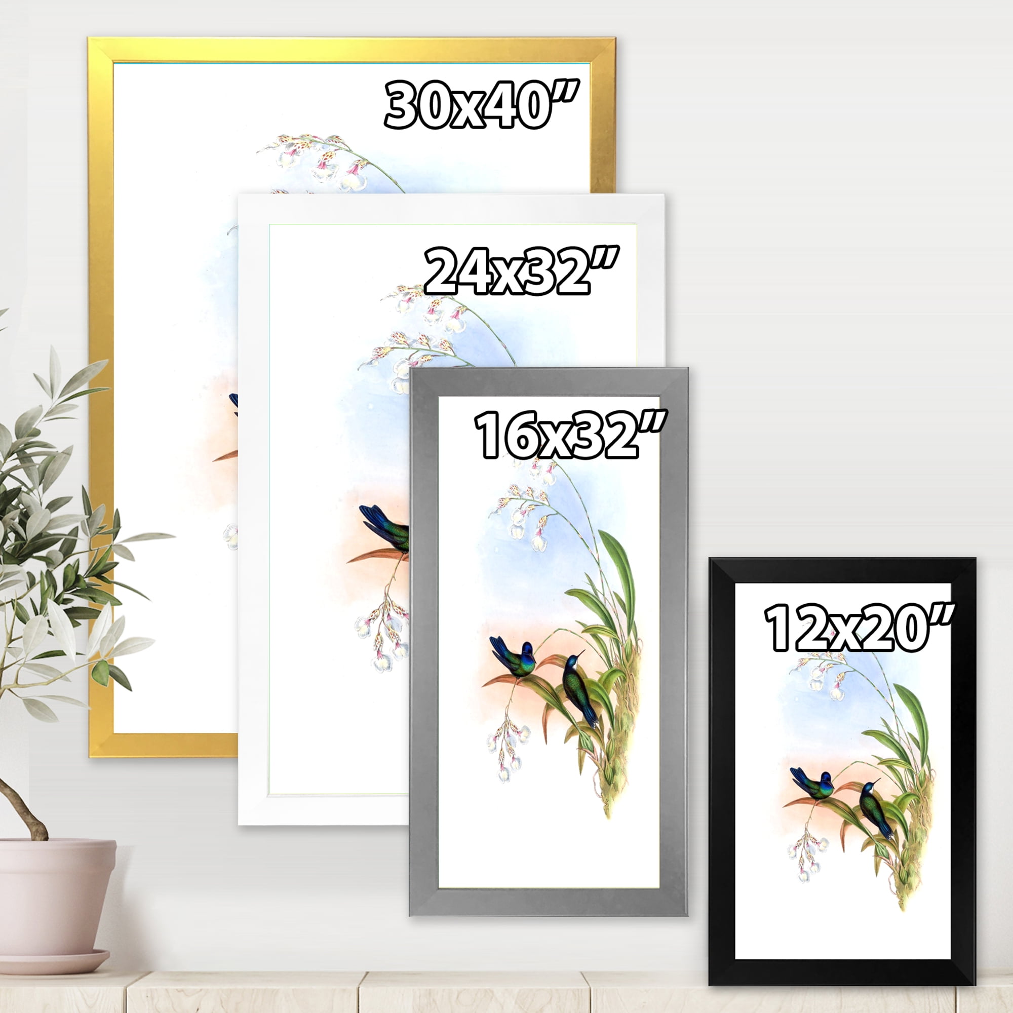Designart 'Ancient Hummingbird III' Traditional Framed Art Print