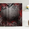 thumbnail image 5 of Lalilo 4 Pcs Black Red Shower Curtain Sets with Rugs for Bathroom Decor,and Gold Floral Abstract Bathroom Curtain Set with Mats, 5 of 6