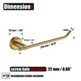 thumbnail image 2 of Jqk Barra De Toalla De Mano Soporte De Anillo De Toalla De Acero Inoxidable De Oro Cepillado Para Baño Montaje En Pared De 9 Pulgadas Tr100-Bg, 2 of 5