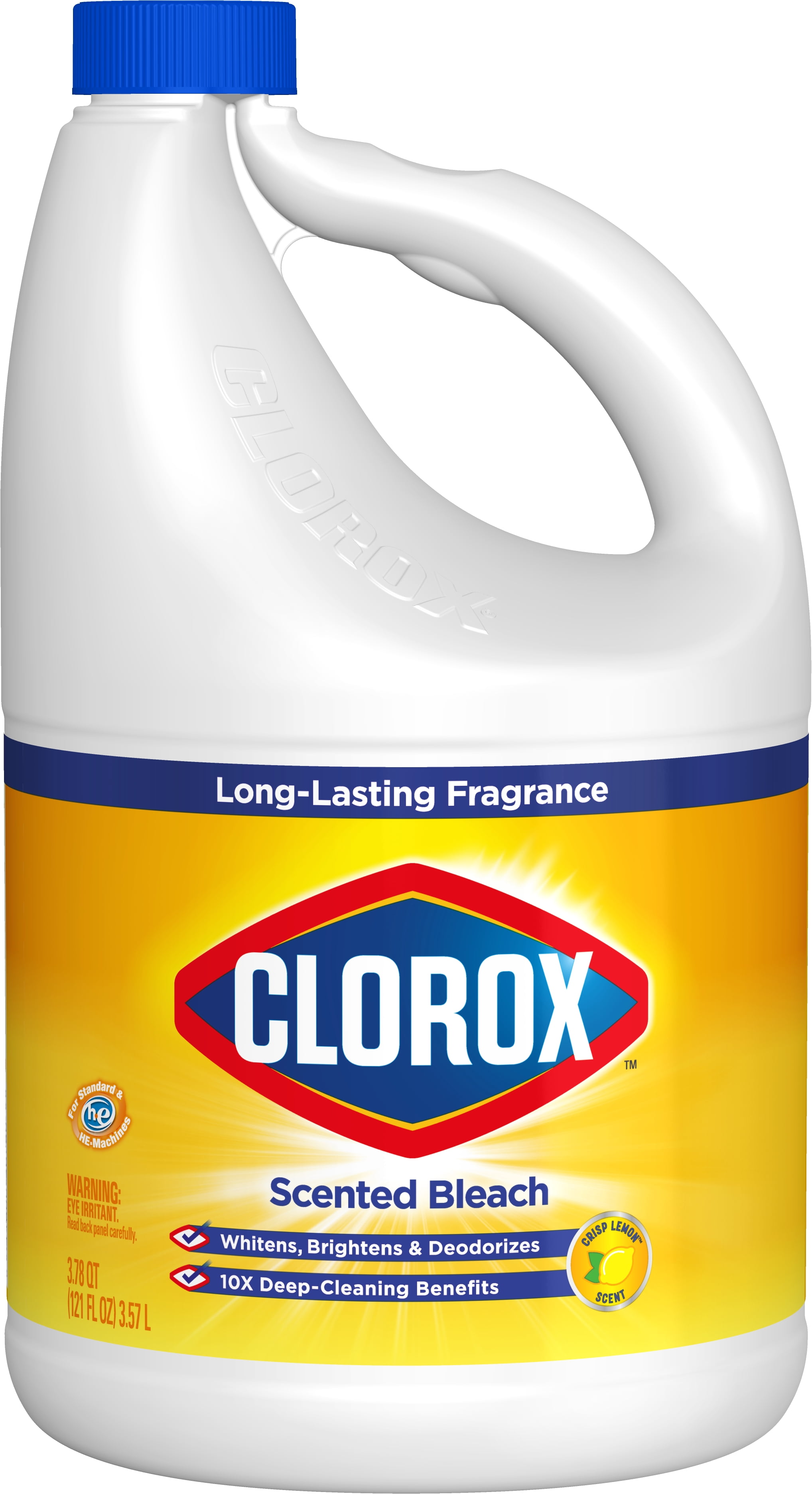 Clorox Scented Bleach, Crisp Lemon Scent, 121 Ounce Bottle
