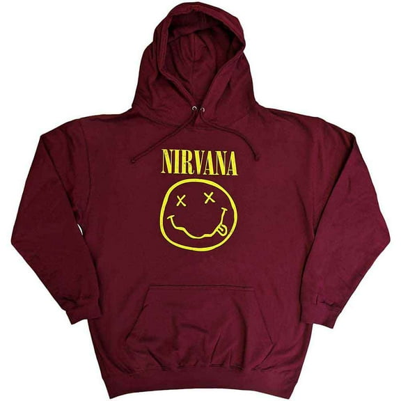 Nirvana Unisex Pullover Hoodie: Yellow Happy Face (XX-Small)