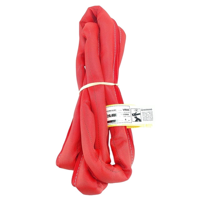 Écharpes Rouges VR5 X 6 Pieds 4 Pieds-30 Pieds Longueurs en Liste, Couverture Double Écharpes Rondes en Poly Levage, 13,200 lbs Vert, 10,560 lbs Ras du Cou, 26,400 lbs Panier (USA Polyester) (6 Pieds)
