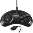 thumbnail image 3 of 2 Piezas Controlador de Juego para para Controlador de Manejar de 16 Bits 6 Botones Gamepad para Accesorios de Juego Negro, 3 of 9