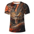thumbnail image 5 of Dovford Mens Tshirts 2024 Summer Fashion Casual Men's Round Neck 3D Dragon Printed T-shirt Short Sleeve Regular Fit Tops, 5 of 5
