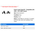 thumbnail image 2 of Front U Joint Strap Kit - Compatible with 2004 - 2012 GMC Canyon 2005 2006 2007 2008 2009 2010 2011, 2 of 2