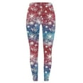 thumbnail image 4 of Mingw Ladies' Christmas Printed Leggings High waist Tight Athletic Yoga Pants Y2K Snowflake Printed Trousers,Blue,L, 4 of 6