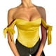 thumbnail image 1 of Bandeau de satén con tirantes estilo corte para mujer - Diseño en espiga, camisola de color liso para la moda de verano, 1 of 5