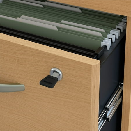 Bush Business Series C 2 Drawer Mobile File Cabinet In Light Oak