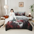 thumbnail image 4 of jejeloiu Mountain Pine Tree Bedding Comforter Set,Rustic Woodland Nature Landscape Twin Comforter Sets,White Red Black Bedding Set For Men Women,Microfiber Bedroom Decor Reversible,2 Pieces, 4 of 8