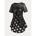 thumbnail image 2 of Conjunto Cárdigan Talla Extra Sin Mangas Estampado Margarita Rosegal  Camisetas tallas grandes, 2 of 5