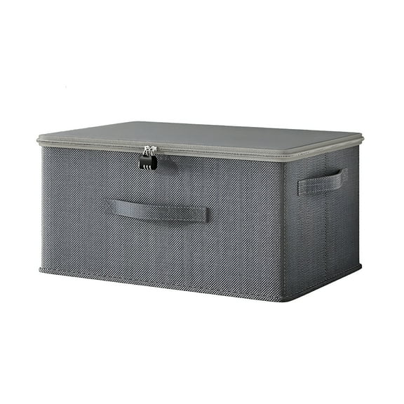LAMIRO Lockable Toy Storage Box with Zipper&Handle,Large Capacity Organizer for Toys&Clothes,Toys Organizer Storage