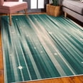 thumbnail image 3 of Space Decorative Rug, Abstract Colourful Beams Backdrop White Stars Space Inspired Lines Print, Quality Carpet for Bedroom Dorm and Living Room, 6 Sizes, Pale Petrol, by Ambesonne, 3 of 4
