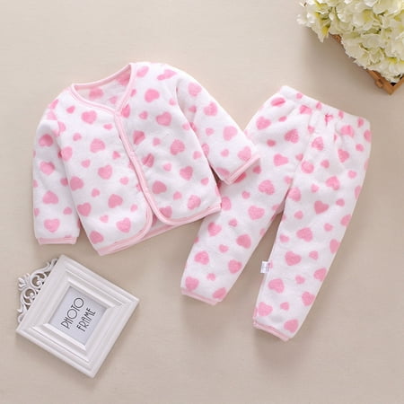 

Floleo Girls Kids Outfits Newborn Baby Boy Girl Cute Print Flannel Multicolor Cardigan Flannel Suit