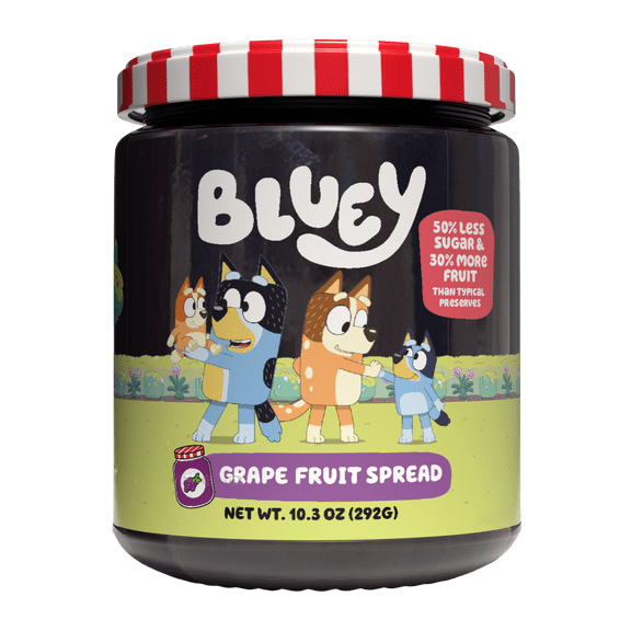 Bluey Grape Fruit Spread 10.3 oz - No High Fructose Corn Syrup, Low Sugar