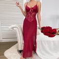 thumbnail image 5 of uublik Pajama Mesh Set For Women Valentine's Day Night Gowns Soft Loungewear Sleepwear Wine, 5 of 6