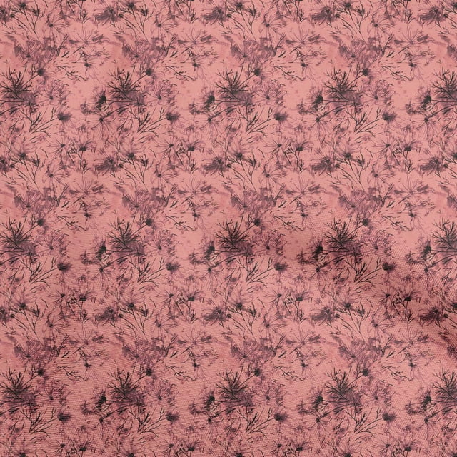 oneOone Georgette Viscose Peach Fabric Abstract Floral Sewing Craft Projects Fabric Prints By Yard 42 Inch Wide