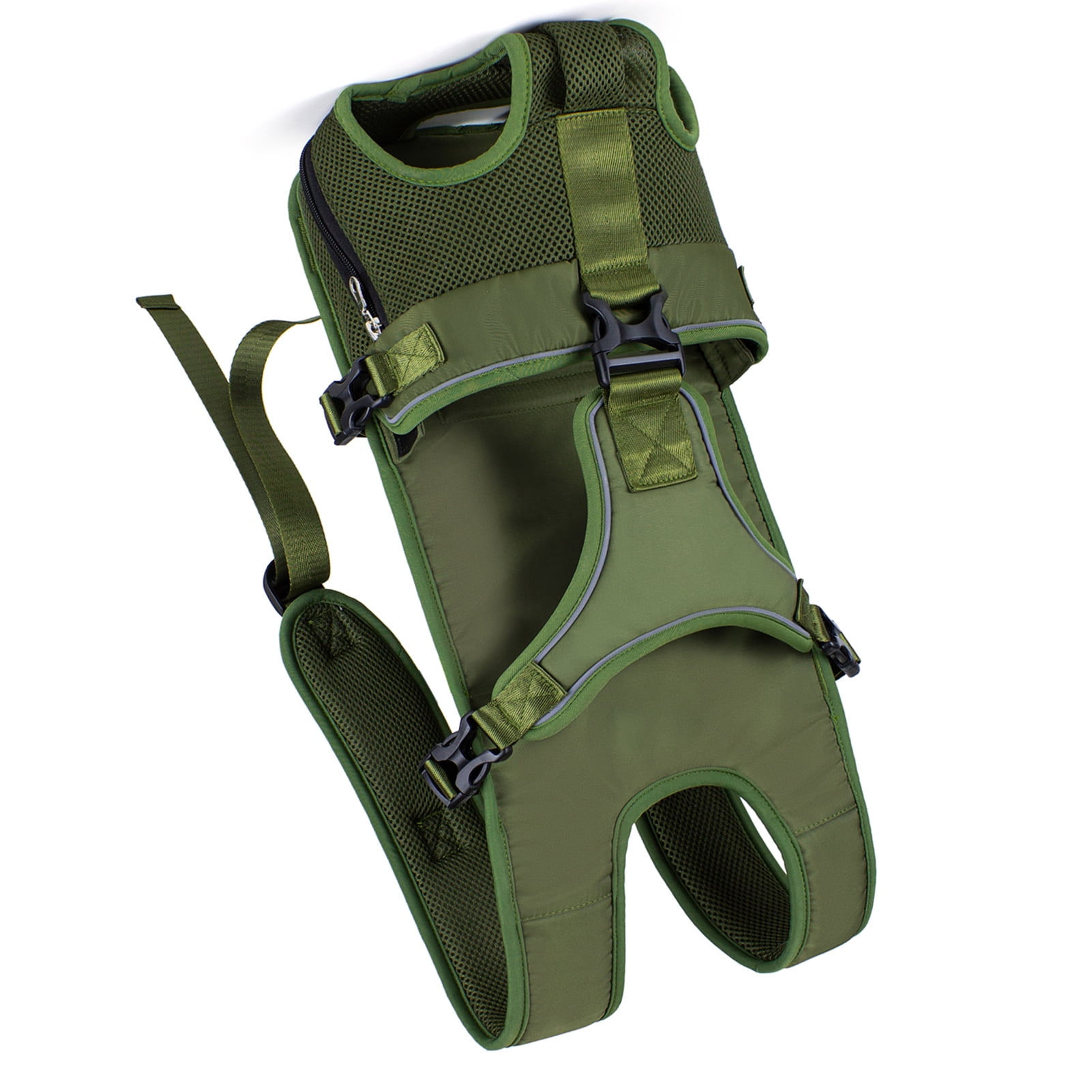 TAILUP Pet Carrier Backpack for Dogs Water-Resistant Adjustable Comfortable Convenient Travel Bag Front Chest Carrier Army Green Medium (14.17 in / 36 cm)