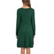 thumbnail image 5 of Vestido de cintura ajustada para mujer Vestido de manga larga con cuello en V para mujer Diseño de línea A drapeado ANGGREK  Otros, 5 of 5