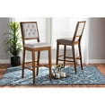 thumbnail image 7 of Baxton Studio Gideon Modern and Contemporary Grey Fabric Upholstered and Walnut Brown Finished Wood 2-Piece Bar Stool, 7 of 7