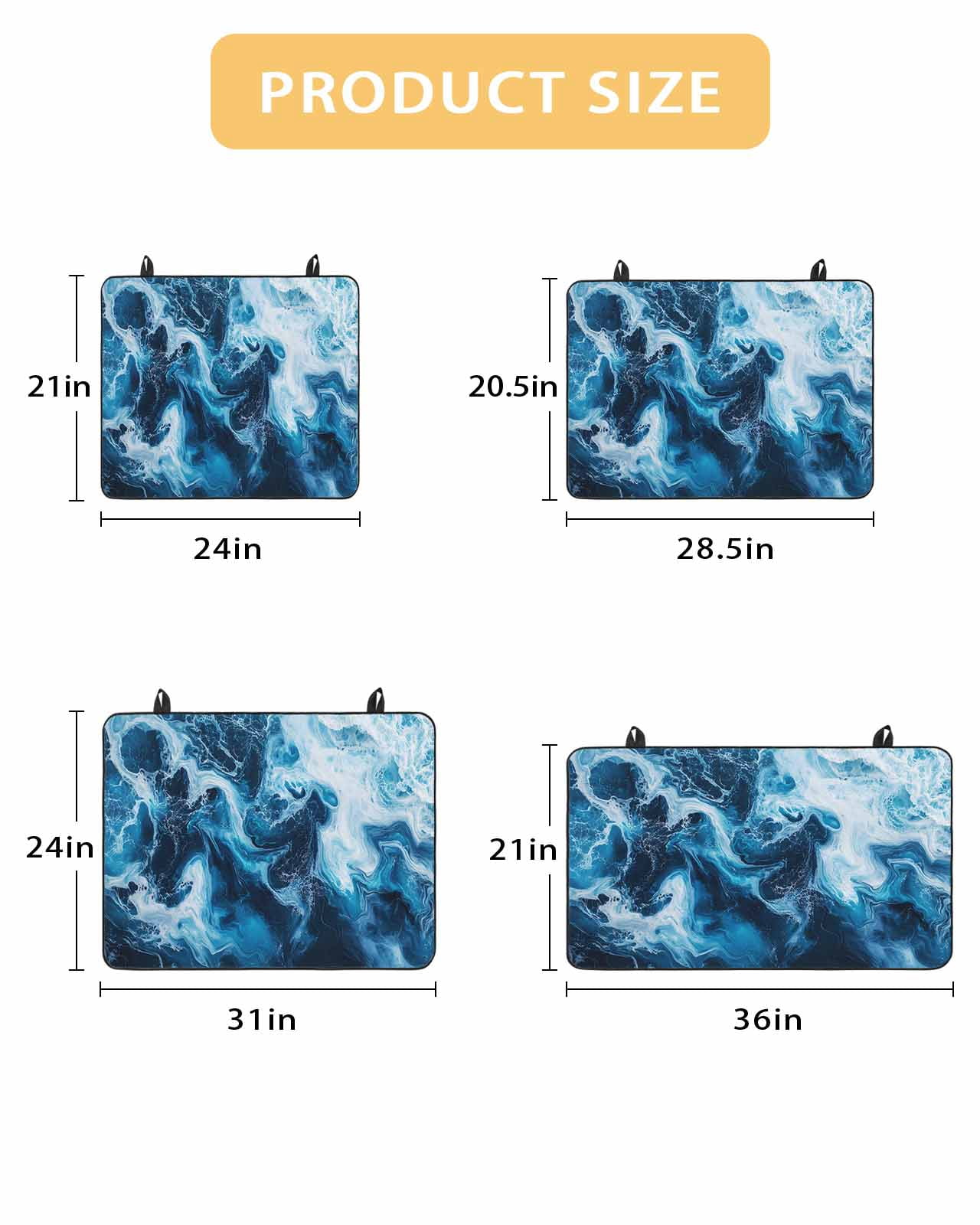 nqOlkjepod Large Induction Cooktop Protector Mat 36"x21", Blue Ocean Stove Top Covers for Electric Stove, White Seawater Coastal Nature Art Decorative Stove Burner Cover Mats, Glass Top Stove Cover