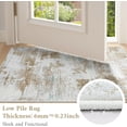 thumbnail image 3 of Buganda Area Rug for Living Room 2'X3', Washable Artificial Wool Area Rug, Low Pile Non-Slip Carpet for Bedroom Office Dining Room, Beige, 3 of 9