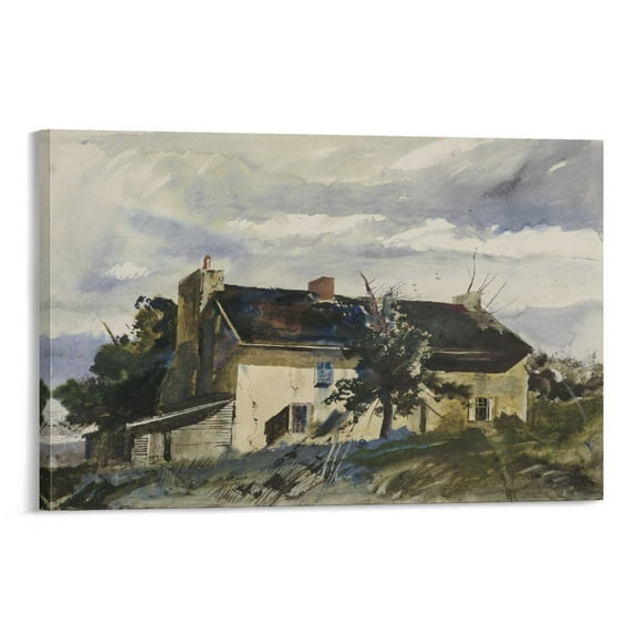 Andrew Wyeth Sun And Stucco Canvas Printing Famous Paintings, Wall Art Posters, Decorative Hanging Pictures Wall Art Poster Scroll Canvas Painting Picture Living Room Decor Home 16x24inch(40x60cm)