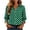 01-Army Green, variant on JSheng Women's Polka Dot Button Down Shirt Lapel Collar 3/4 Sleeve Ruffle Cuff Casual Top 01-Army Green L