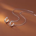 thumbnail image 4 of Línea de pendientes de plata S925 para mujer, con forma de cruz incrustada de diamantes, con clip para la oreja, joyería para orejas largas, 4 of 5