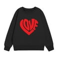 thumbnail image 4 of Bnwani Toddler Sweatshirt Girls Crew Neck Long Sleeve Comfortable Sweatshirt Valentine'S Day Hearts Printed Tops Pullover, 4 of 4