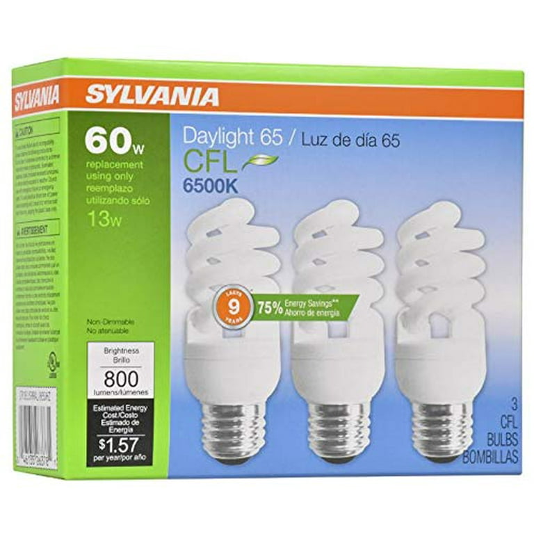 30/70/100W Equivalent Daylight (6500K) Spiral 3-Way CFL Light Bulb 30/70/100W Equivalent Daylight (6500K) Spiral 3-Way CFL Light Bulb
