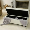 thumbnail image 2 of Afuera Living Contemporary Leather Storage Ottoman in Ivory Finish, 2 of 6