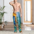 thumbnail image 4 of Salouo Bright Paper Cactus Scene Print Pajama Pants for Men, Lounge Pants Elastic Waistband Casual Men's sleepwear Loungewear Sleep Pajama Pant -Large, 4 of 7