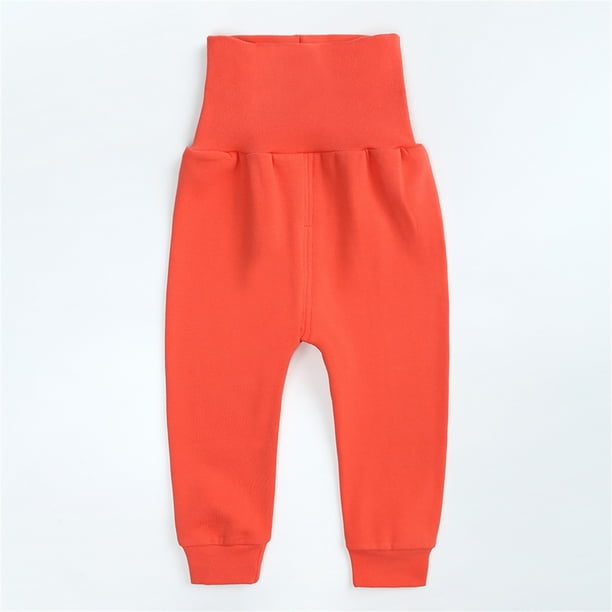 Gibobby Conjunto para bebe y nino pequenos Bebe Nino Nina Ropa Unisex Solido Chandal Manga larga Pantalones de cintura alta Conjunto Otono Invierno Naranja 9 12 Months Walmart en linea